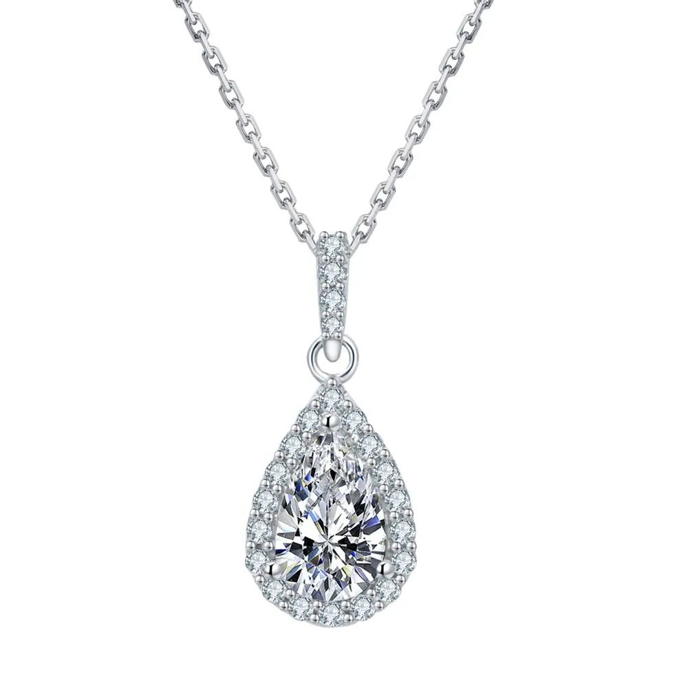 1.0 Carats VVS1 Moissanite Pendant Necklace for Women 0081