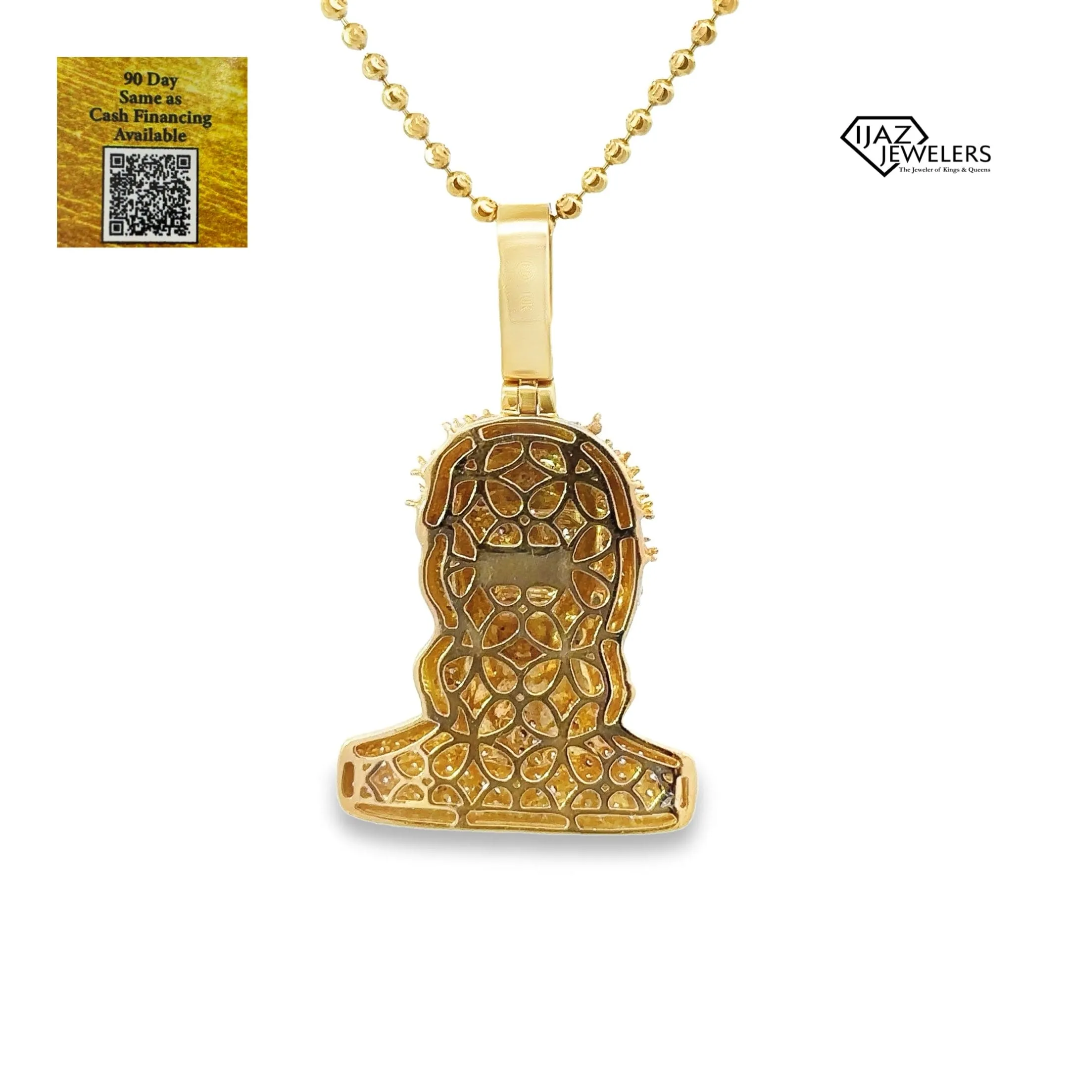 10K Gold 2.05 CTW Diamond Jesus Charm