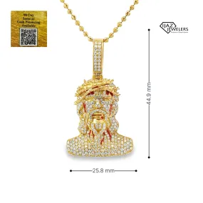 10K Gold 2.05 CTW Diamond Jesus Charm