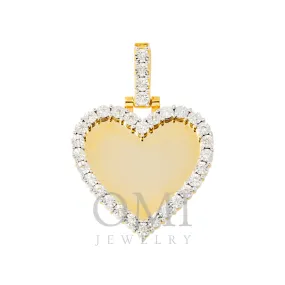 10K GOLD ROUND DIAMOND HEART PICTURE PENDANT 0.56 CT