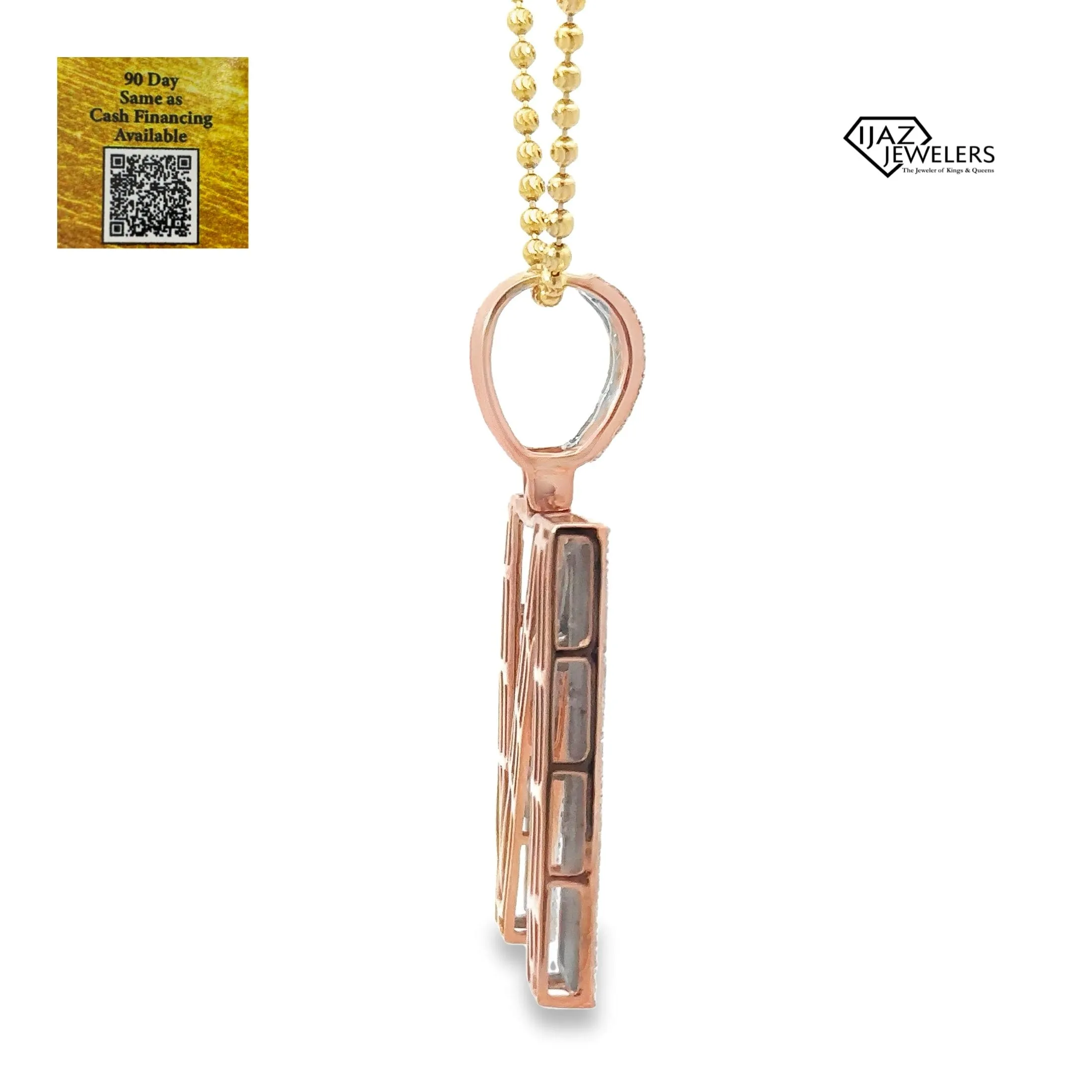 14K Rose Gold 1.83 CTW Diamond N Charm