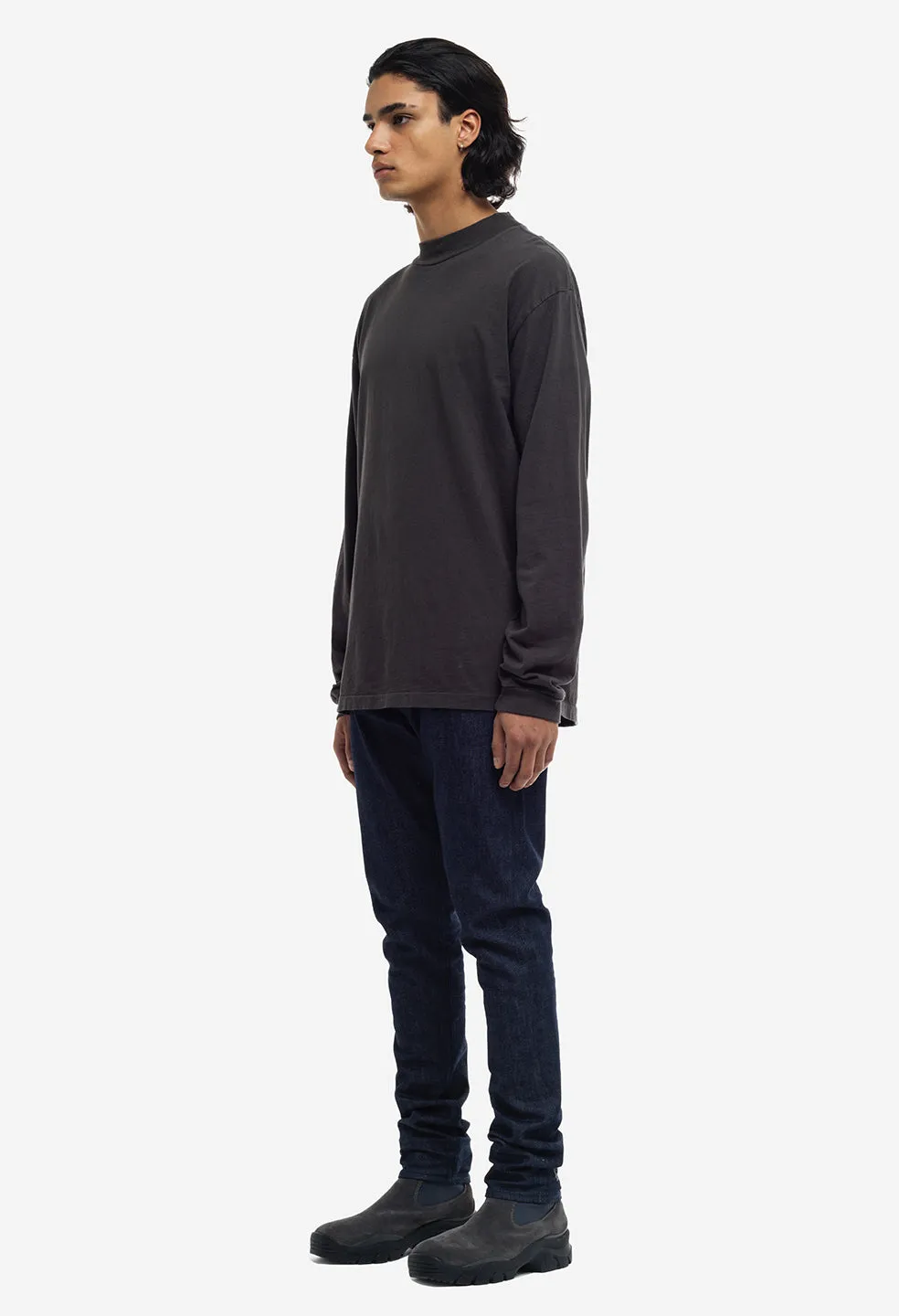 900 LS Mock Tee / Charcoal