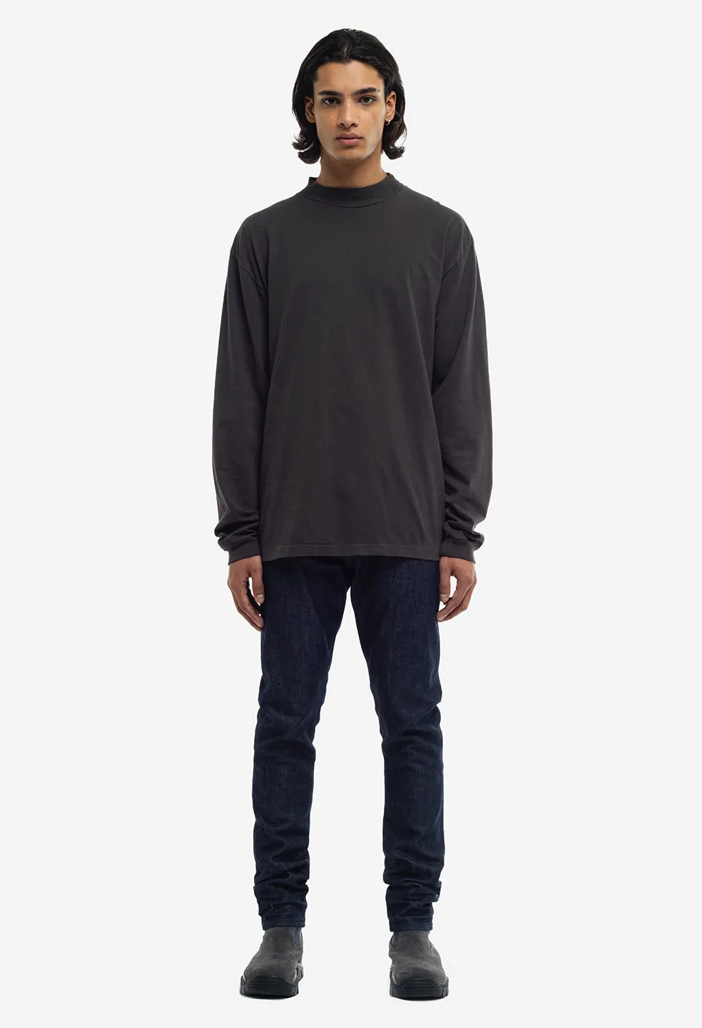 900 LS Mock Tee / Charcoal