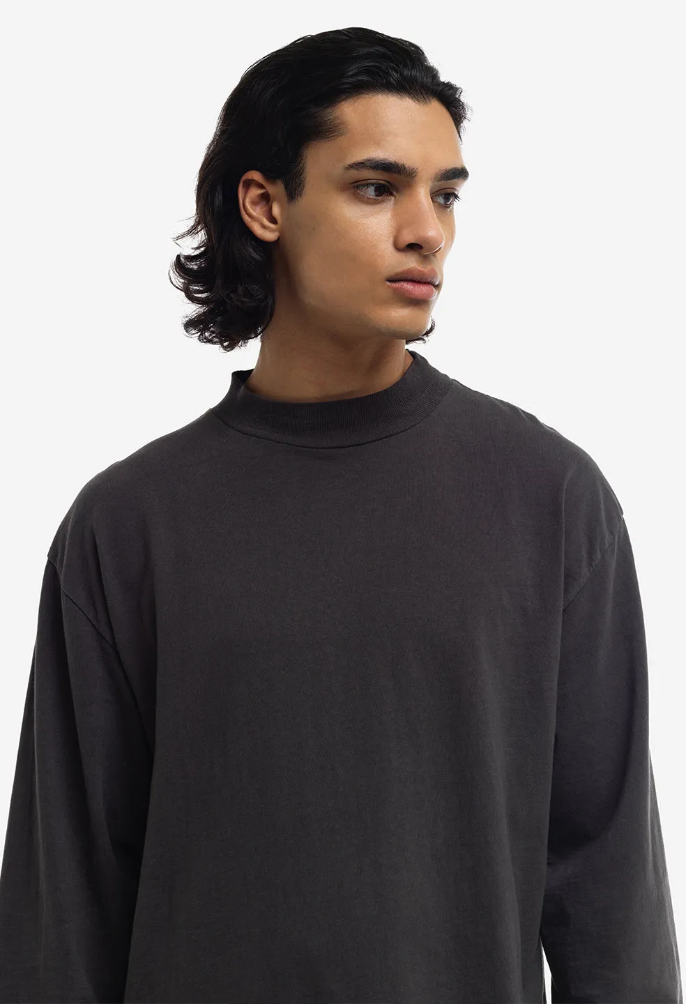 900 LS Mock Tee / Charcoal