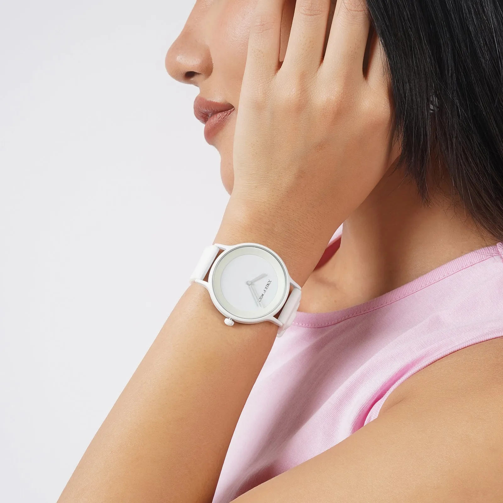 Alpine White Silicone Strap Watch