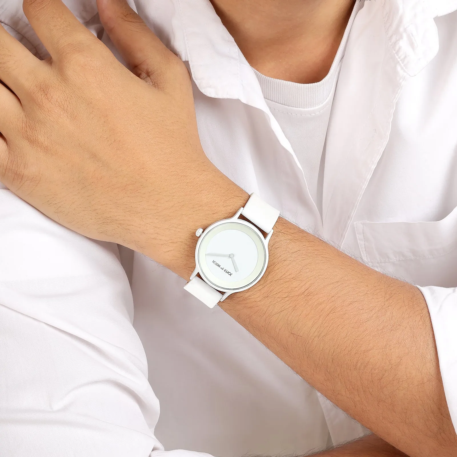 Alpine White Silicone Strap Watch