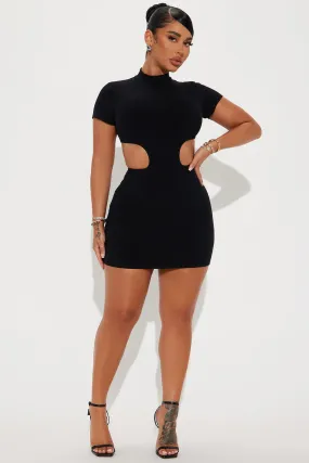 Alyson Snatched Mini Dress - Black