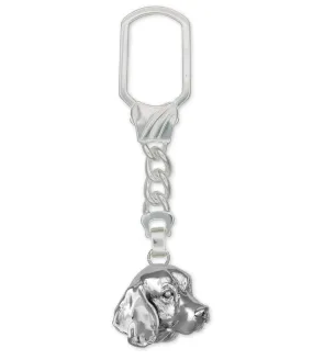 Beagle Key Ring Jewelry Sterling Silver Handmade Dog Key Ring BG4-KRE