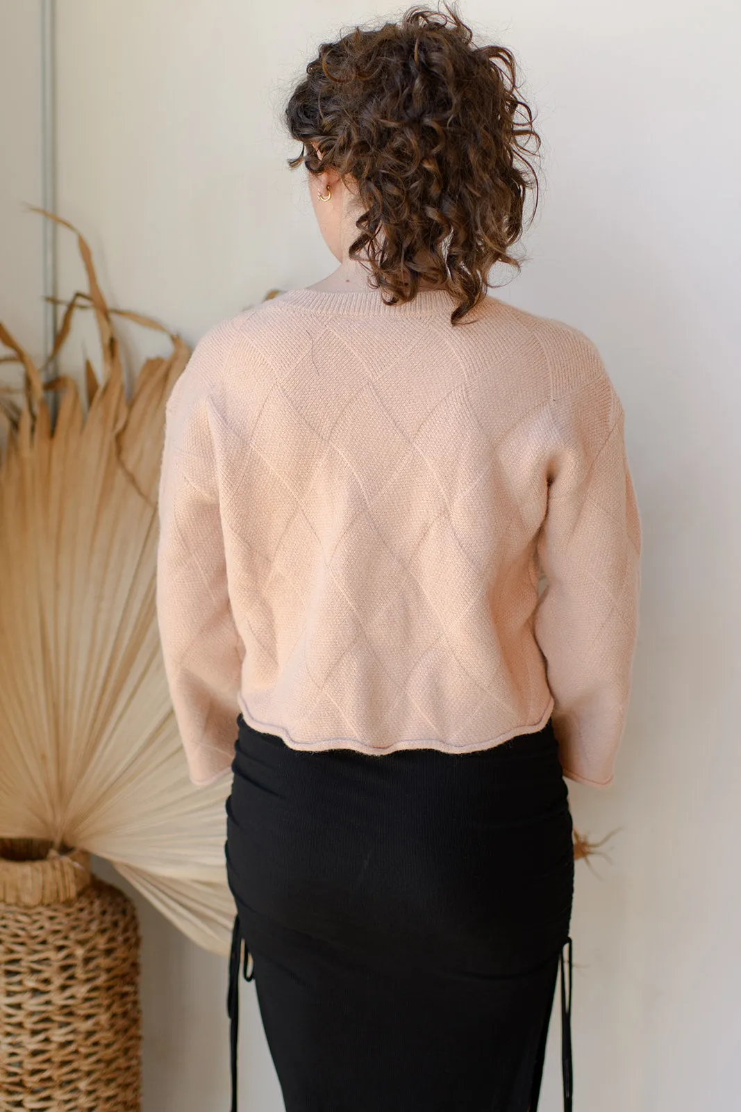 bell sleeve crop sweater