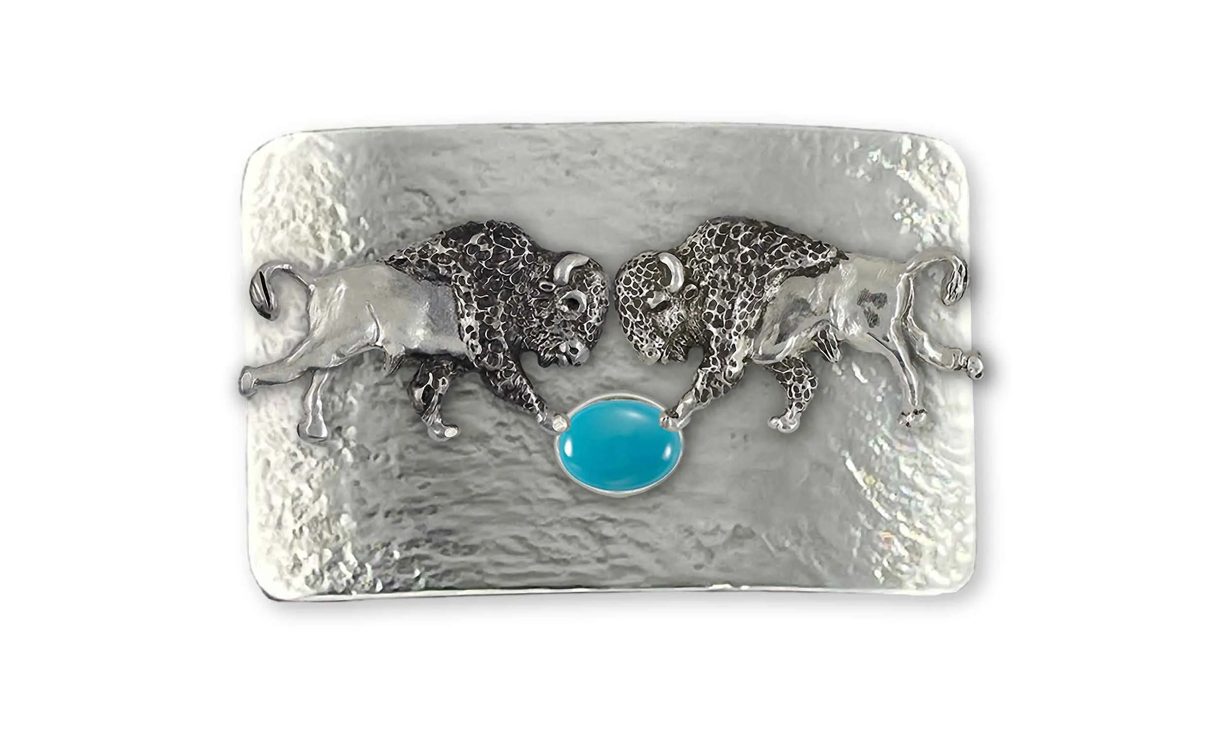 Bison Mans Belt Buckle Sterling Silver Handmade Buffalo And Bison Jewelry  UBS1-BB