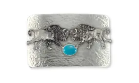 Bison Mans Belt Buckle Sterling Silver Handmade Buffalo And Bison Jewelry  UBS1-BB