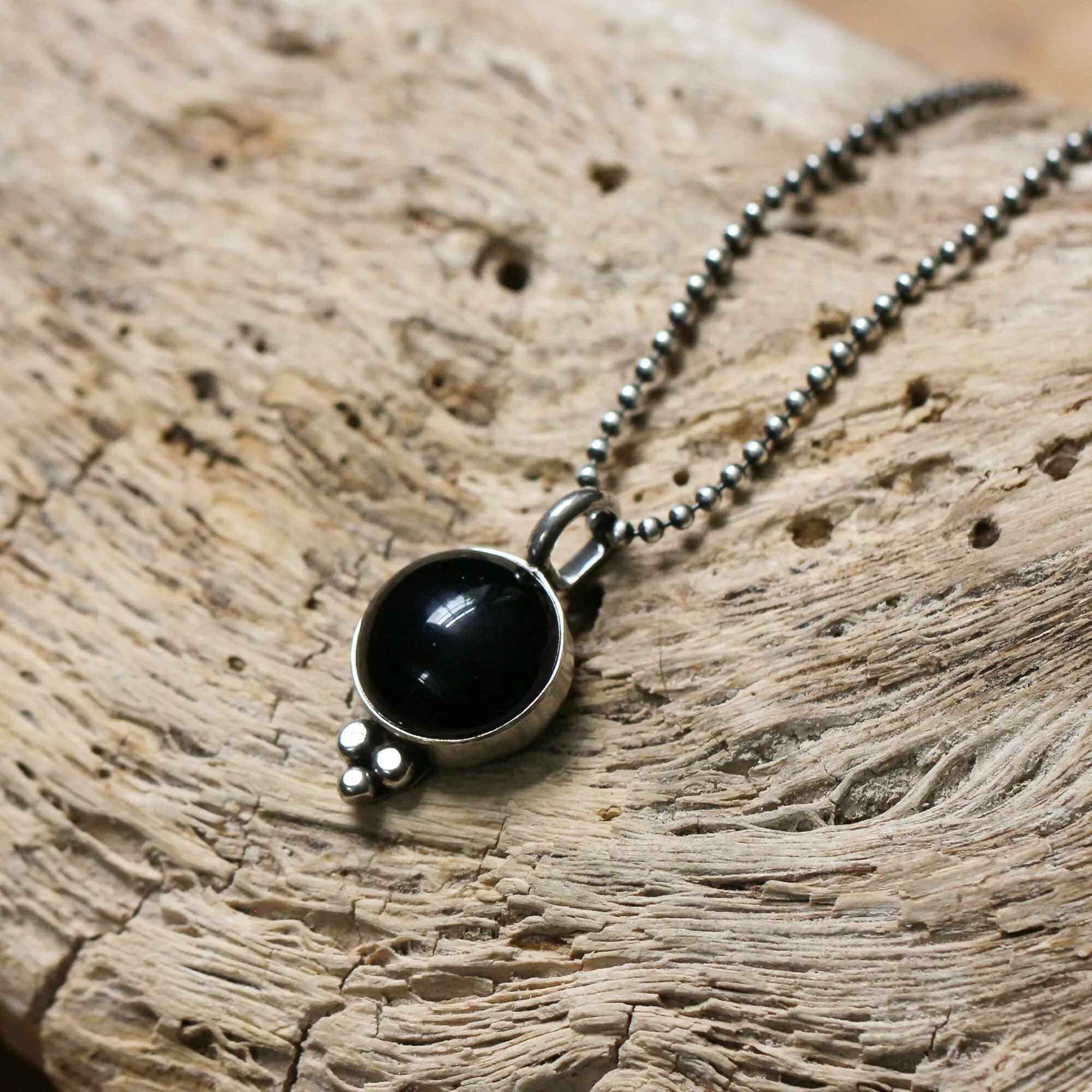 Black Onyx Lil Sweetheart Necklace  - Black Onyx Pendant - Silversmith - Black Onyx Necklace