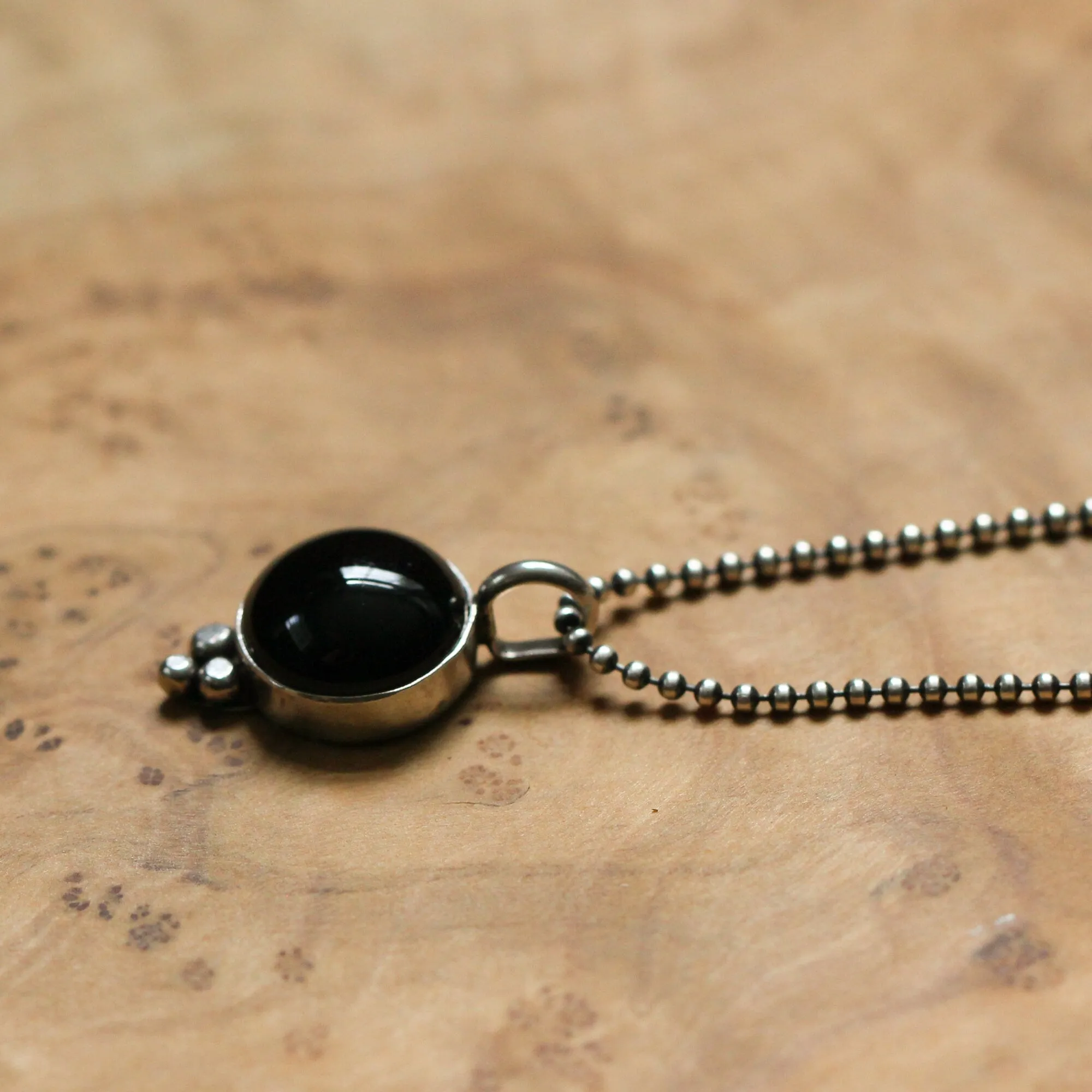 Black Onyx Lil Sweetheart Necklace  - Black Onyx Pendant - Silversmith - Black Onyx Necklace