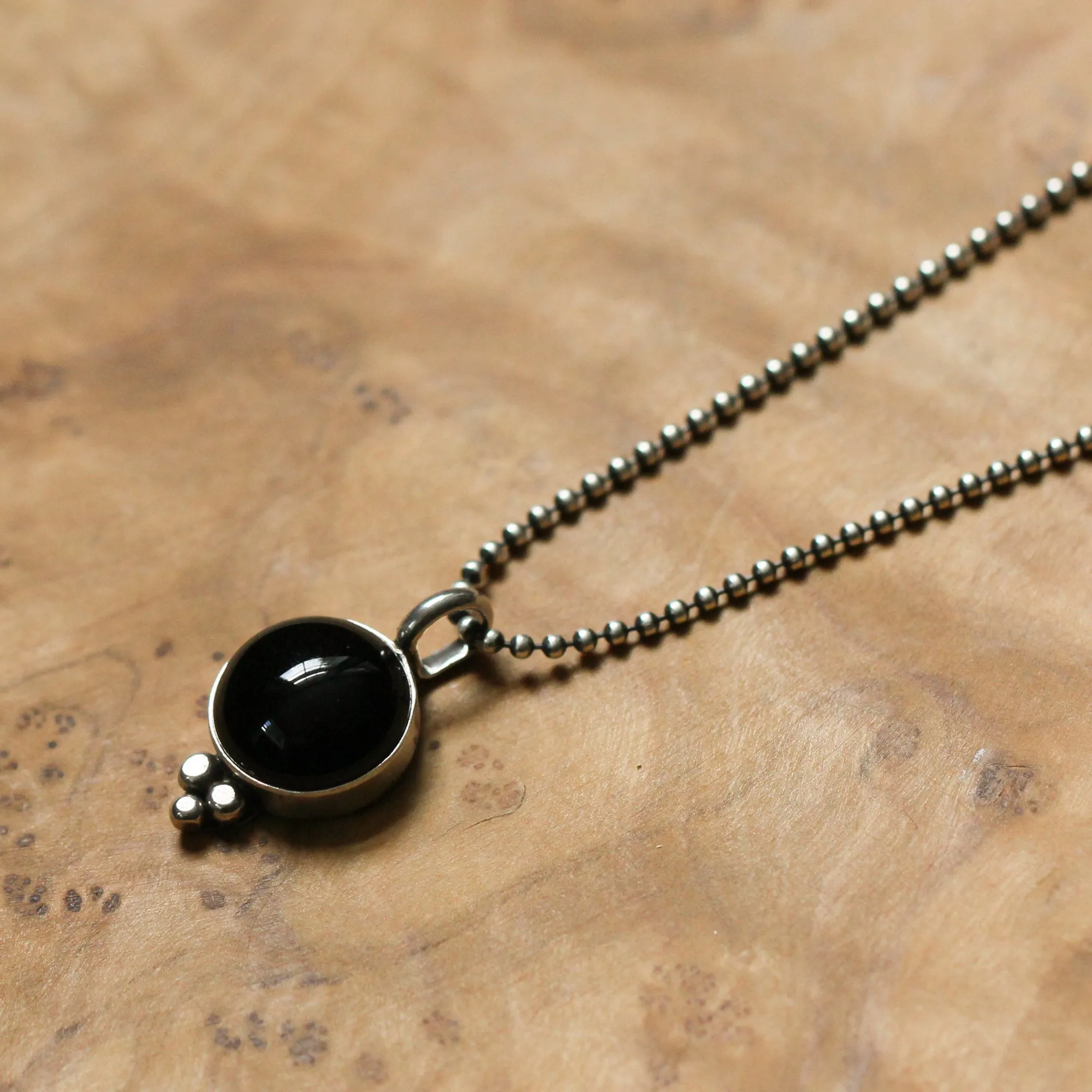 Black Onyx Lil Sweetheart Necklace  - Black Onyx Pendant - Silversmith - Black Onyx Necklace