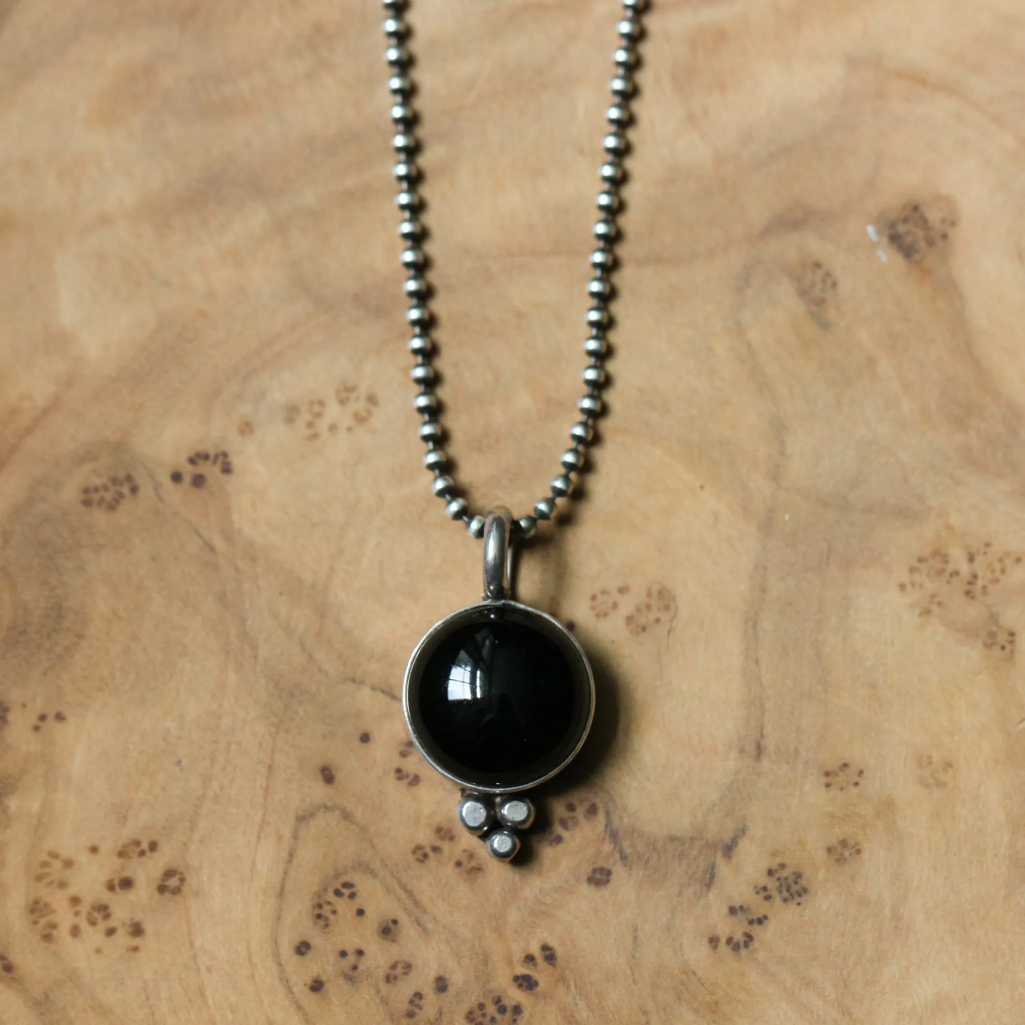 Black Onyx Lil Sweetheart Necklace  - Black Onyx Pendant - Silversmith - Black Onyx Necklace