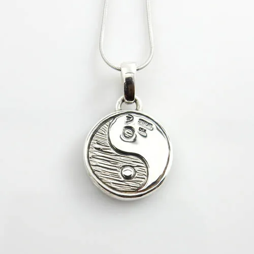 Black Onyx Opal Silver Yin-Yang Pendant