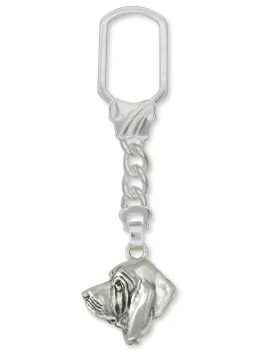 Bloodhound Key Ring Jewelry Sterling Silver Handmade Dog Key Ring BHD3-KRE