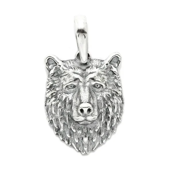 Brown Bear Hunter's Men Pendant Silver 925