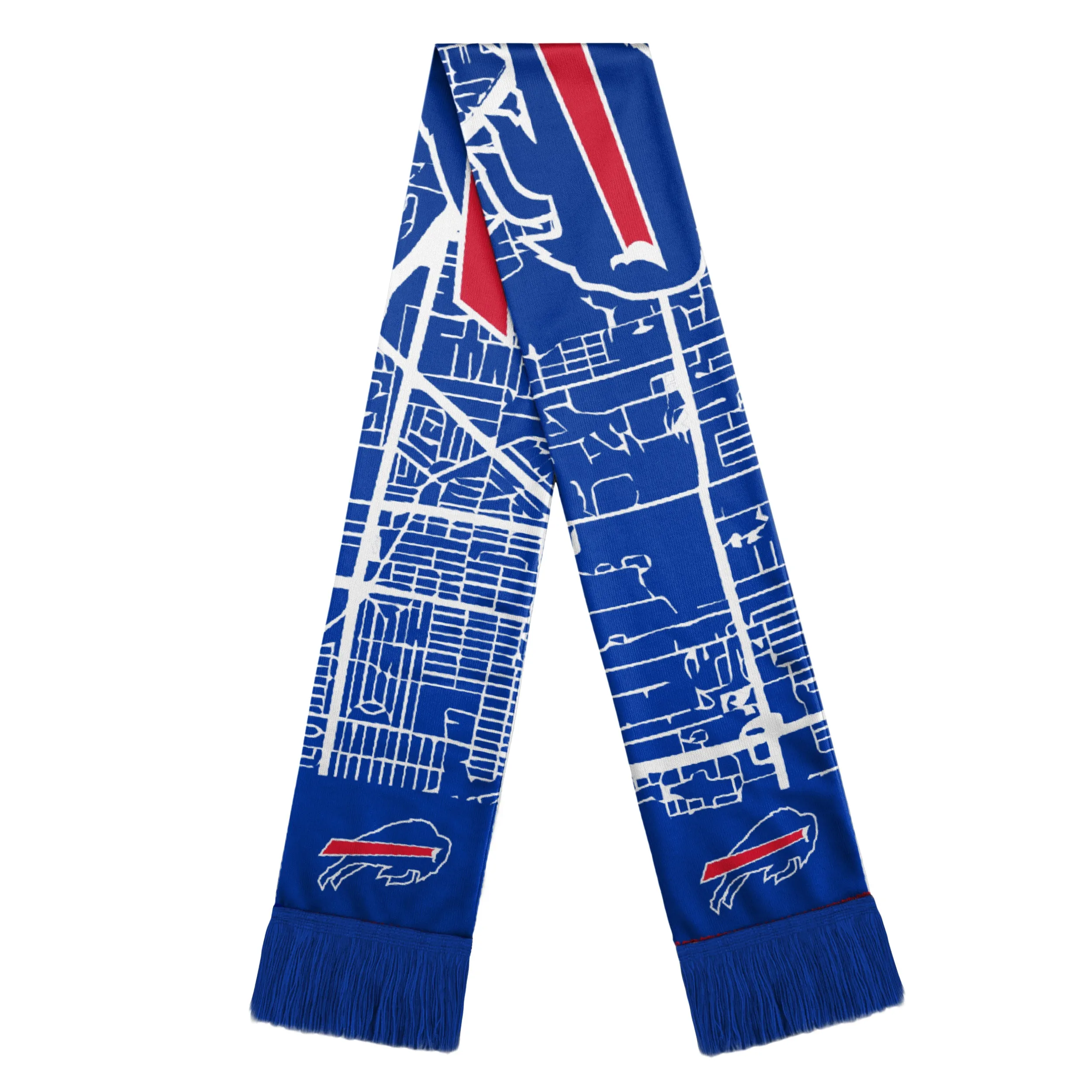 Buffalo Bills Royal Blue City Map Winter Scarf