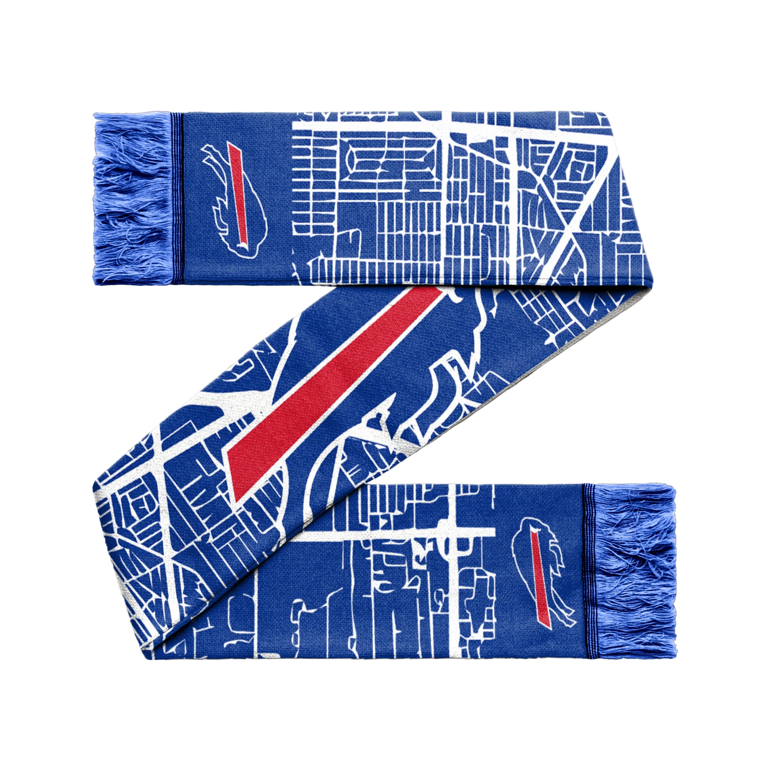 Buffalo Bills Royal Blue City Map Winter Scarf