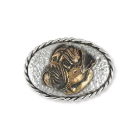 Bullmastiff Belt Buckle Jewelry Sterling Silver And Yellow Bronze Handmade Dog Belt Buckle BM4-BK