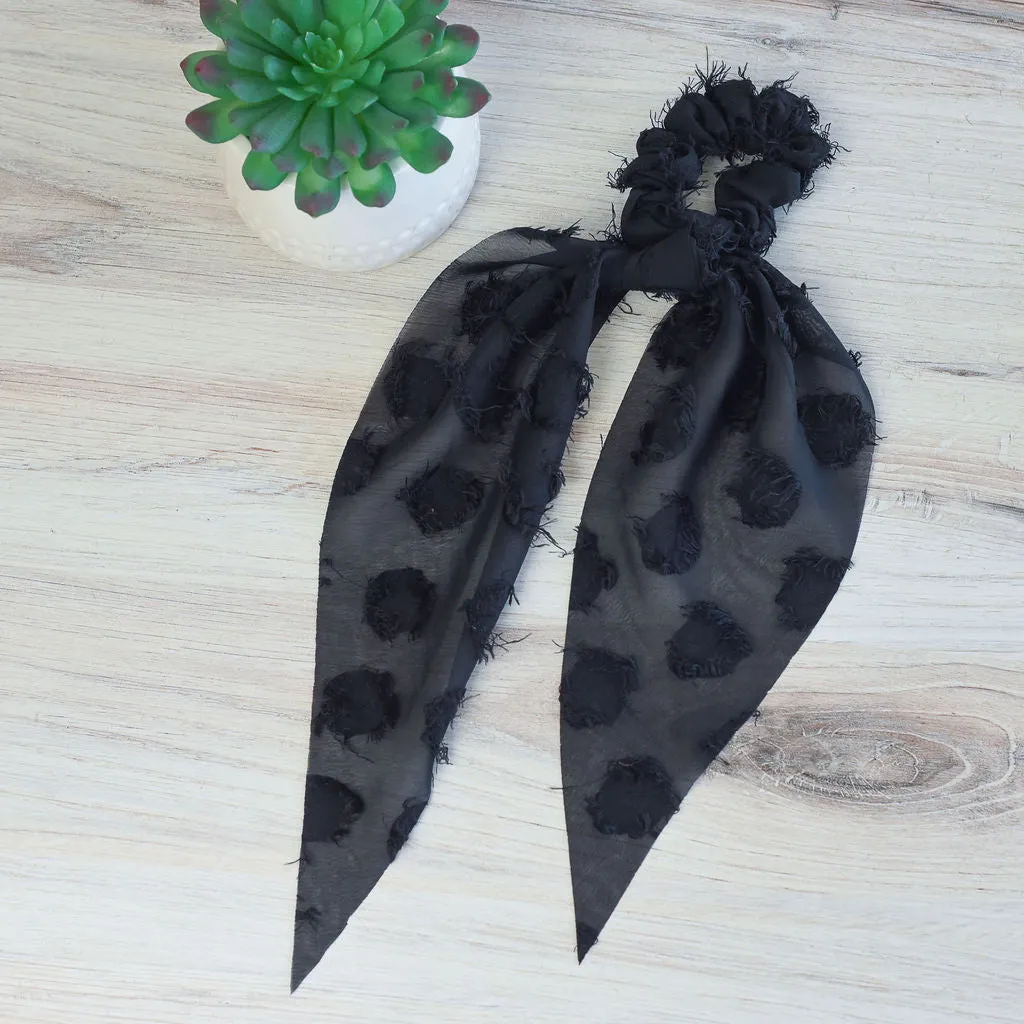 Burnout Hair Scarf in Black