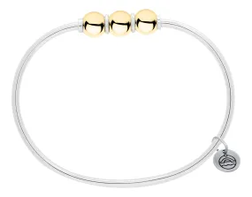 Cape Cod Sterling Silver & Three Gold Balls Bangle