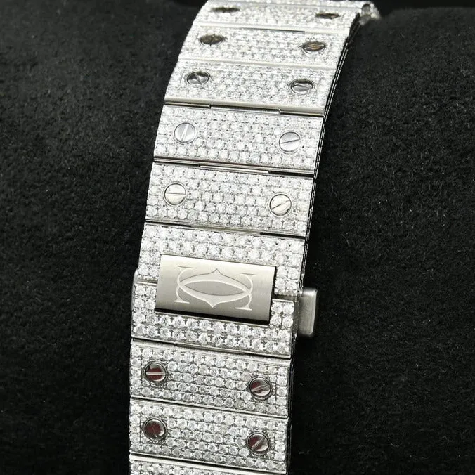 Cartier Santos Moissanite Diamond Watch | vvs moissanite watch