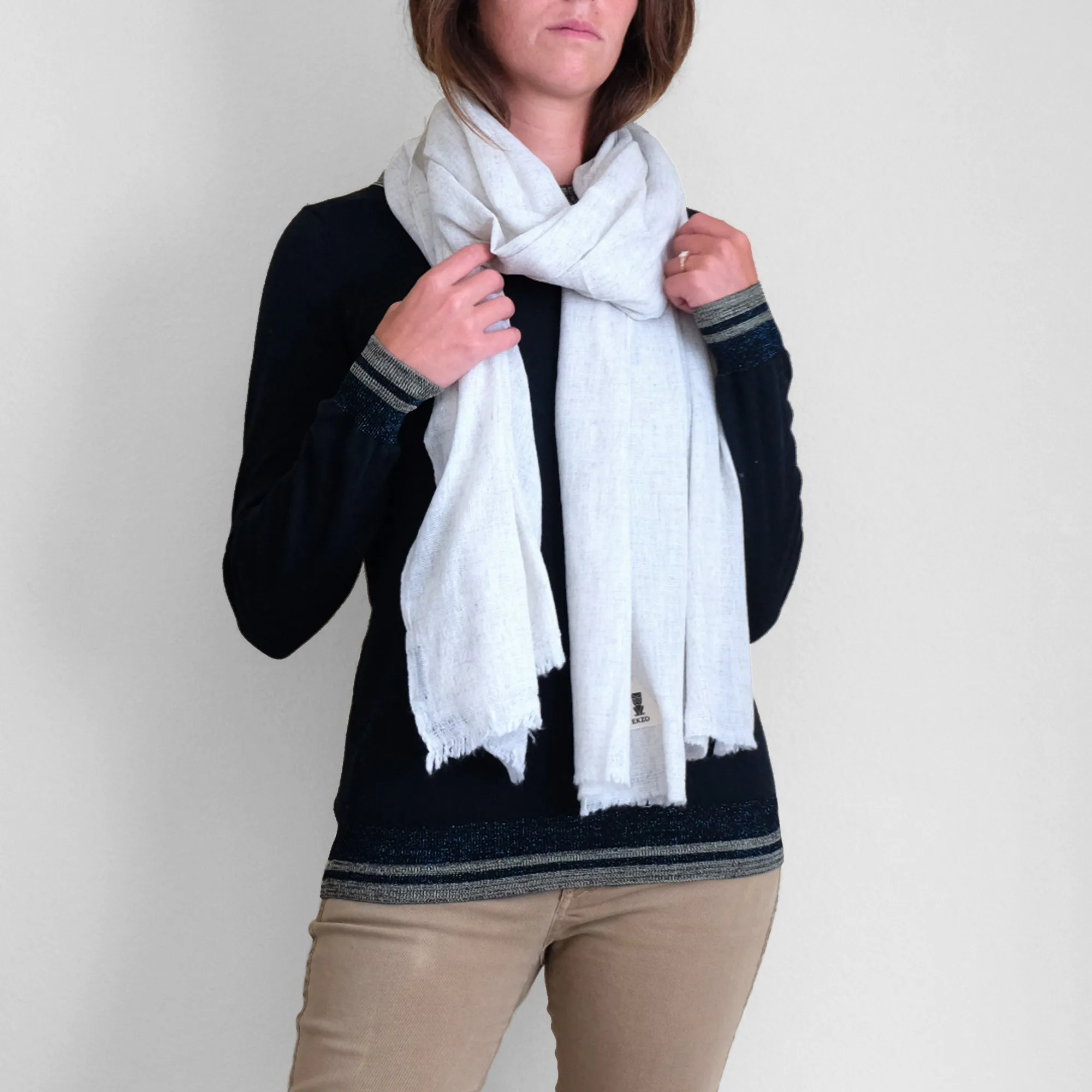 Cashmere Scarf - Silver