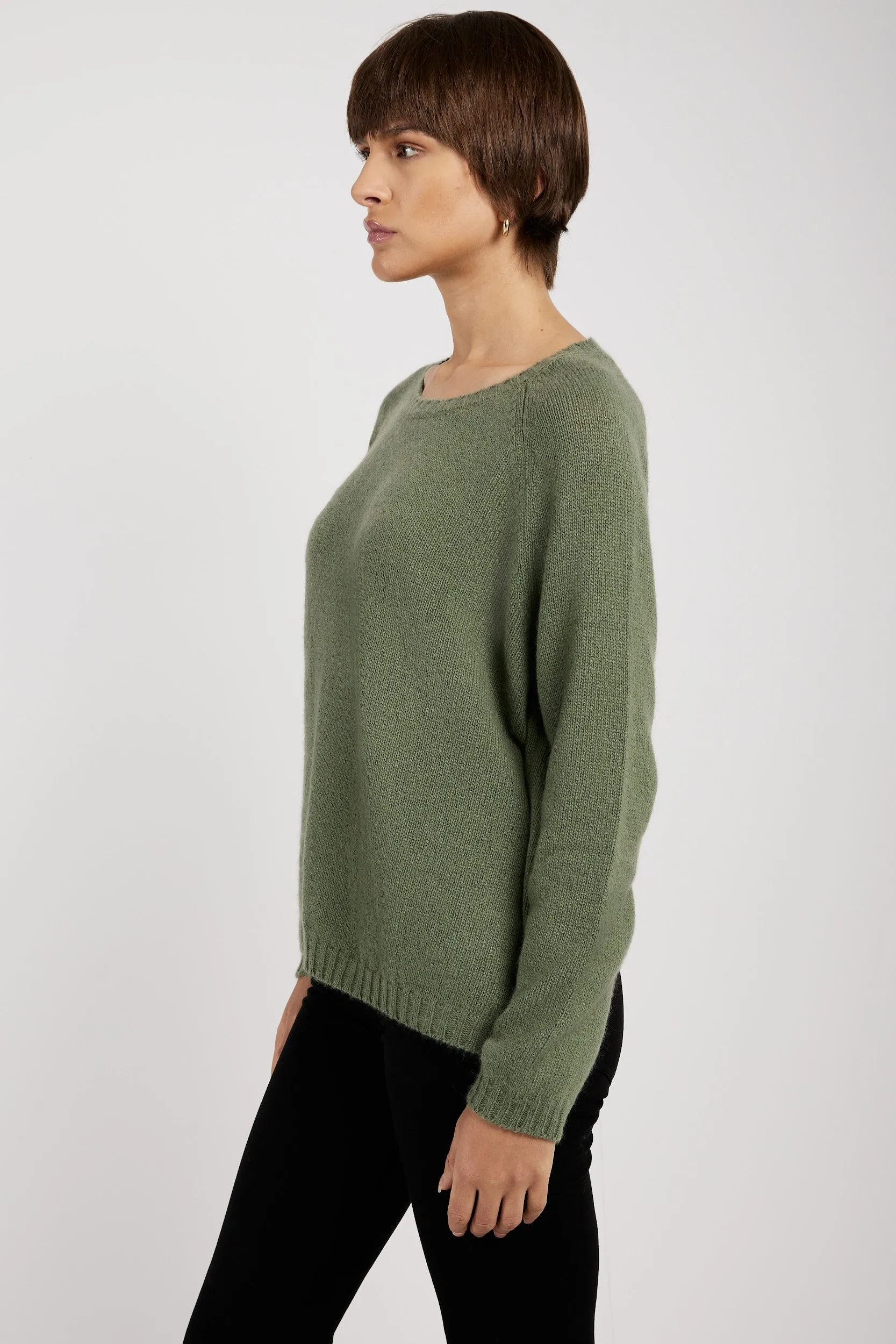 Cashmere Sweater in Pesto