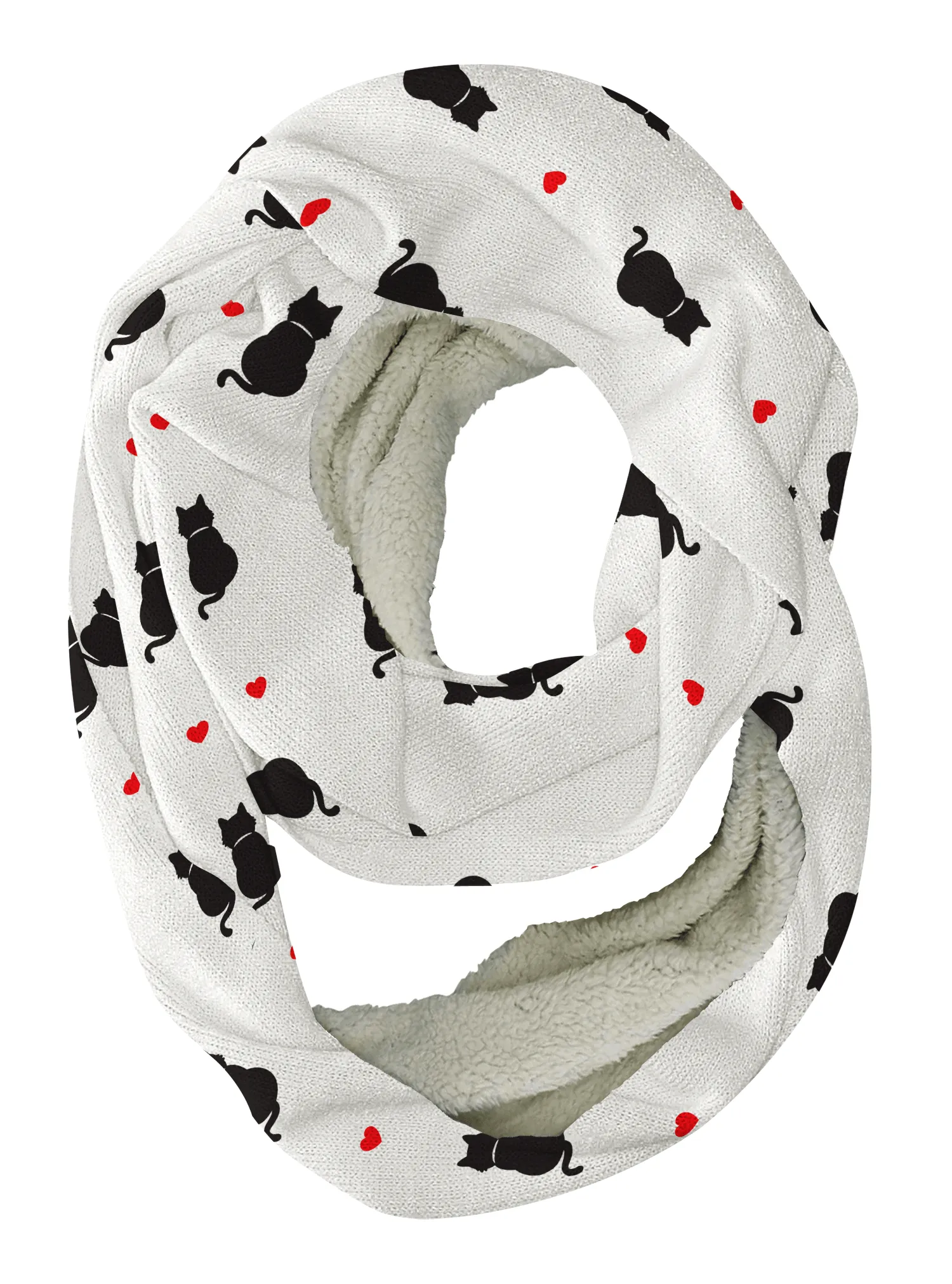 Cat Hearts Infinity Scarf