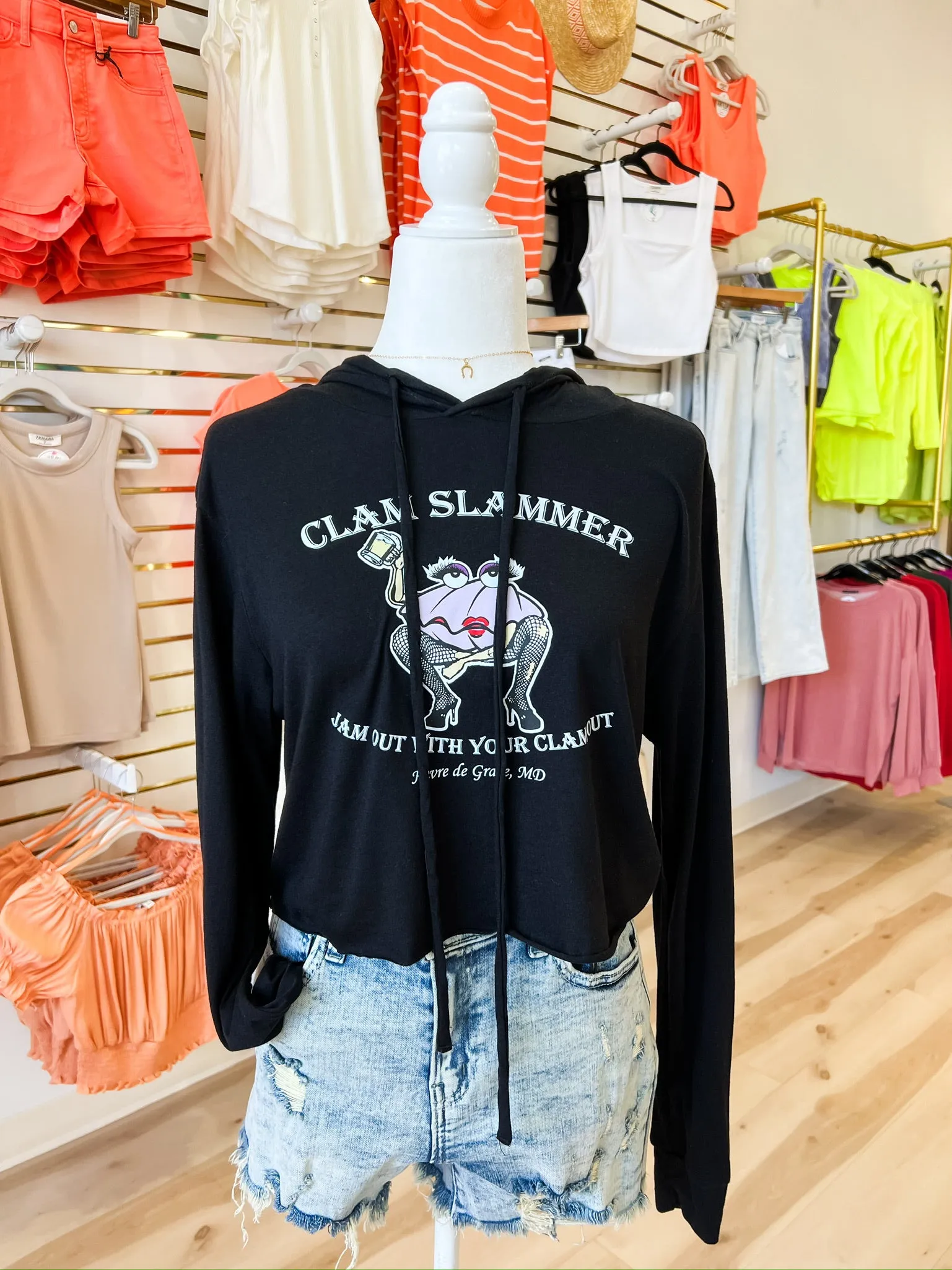 Clam Slammer Cropped Hoodie