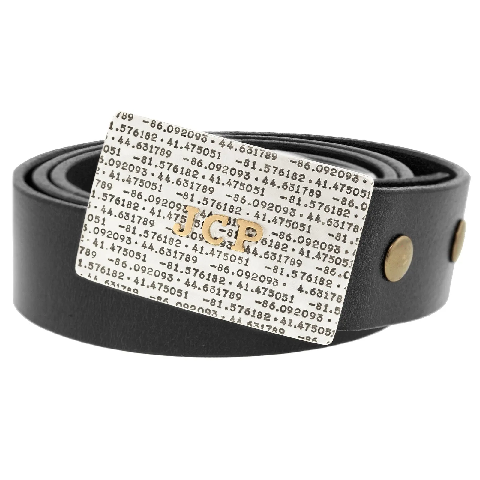 Coordinates and Monogram Belt Buckle