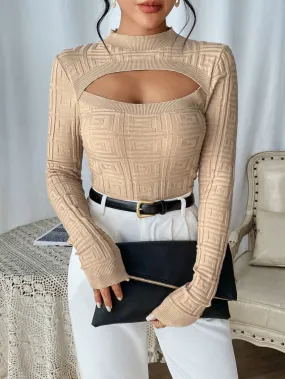 Chic Ribbed Mock Neck Sweater