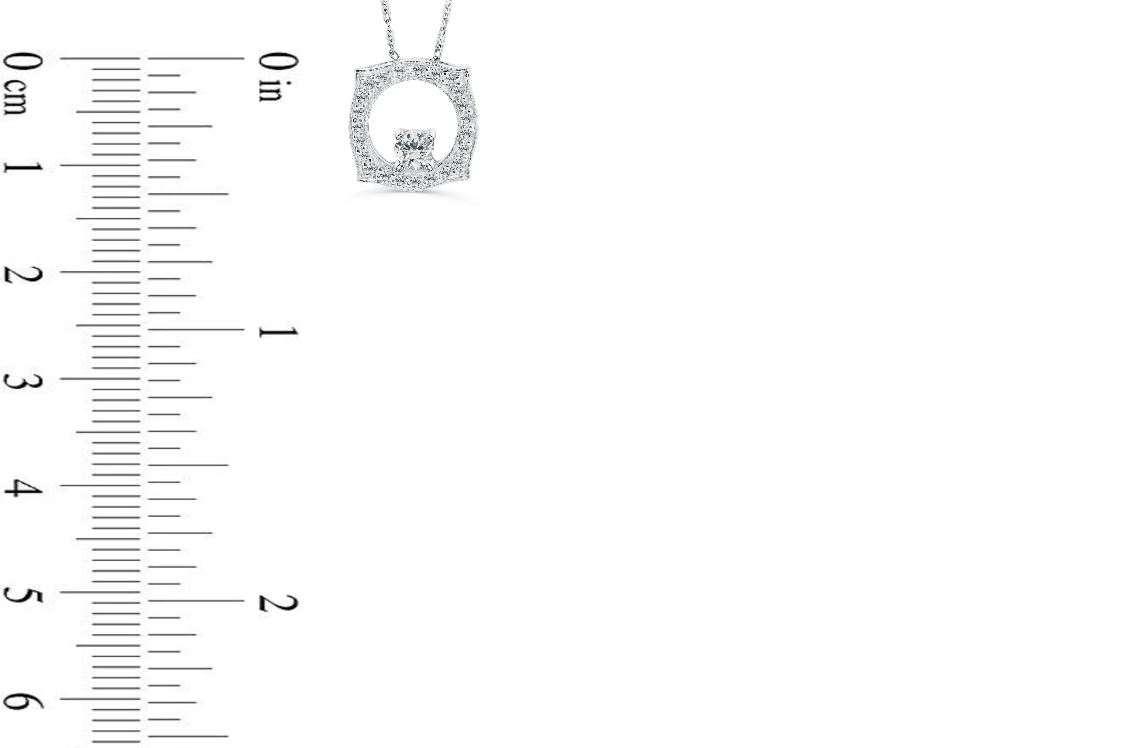 Diamond Pendant 0.46 CT TW 14K White Gold DPEN026