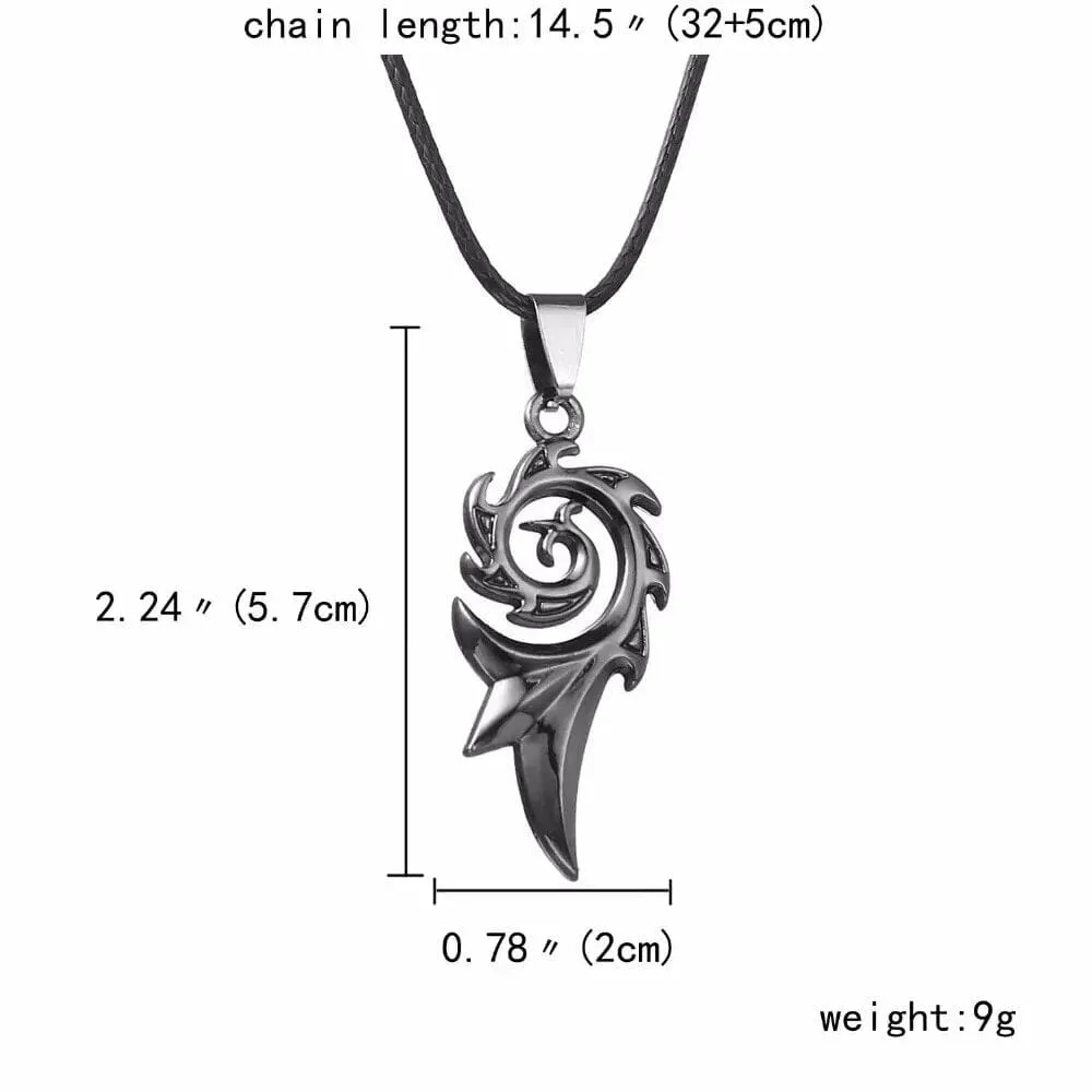 Dragon Flame Titanium Stainless Steel Leather Chain Pendant Necklace