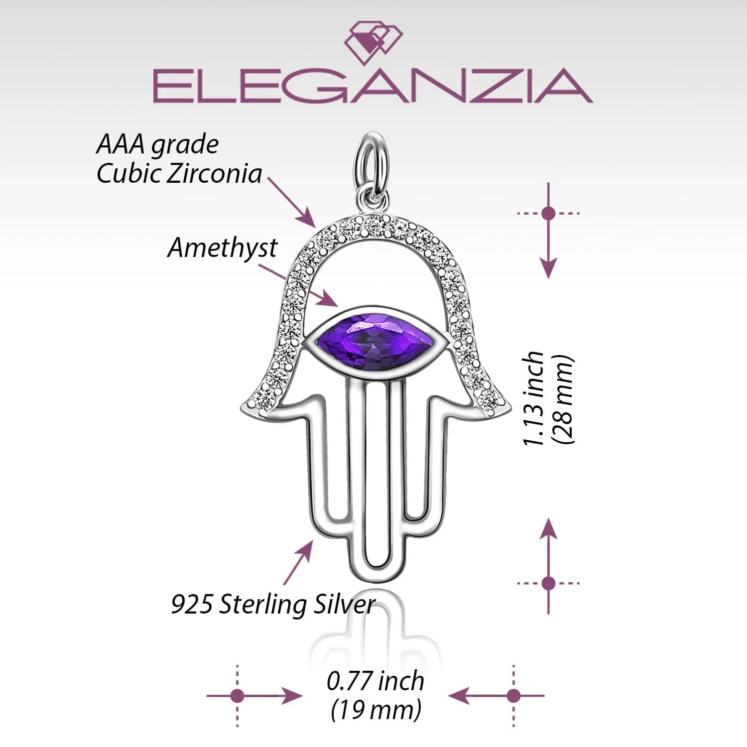 Evil Eye Pendant Silver | Hamsa Hand Pendant