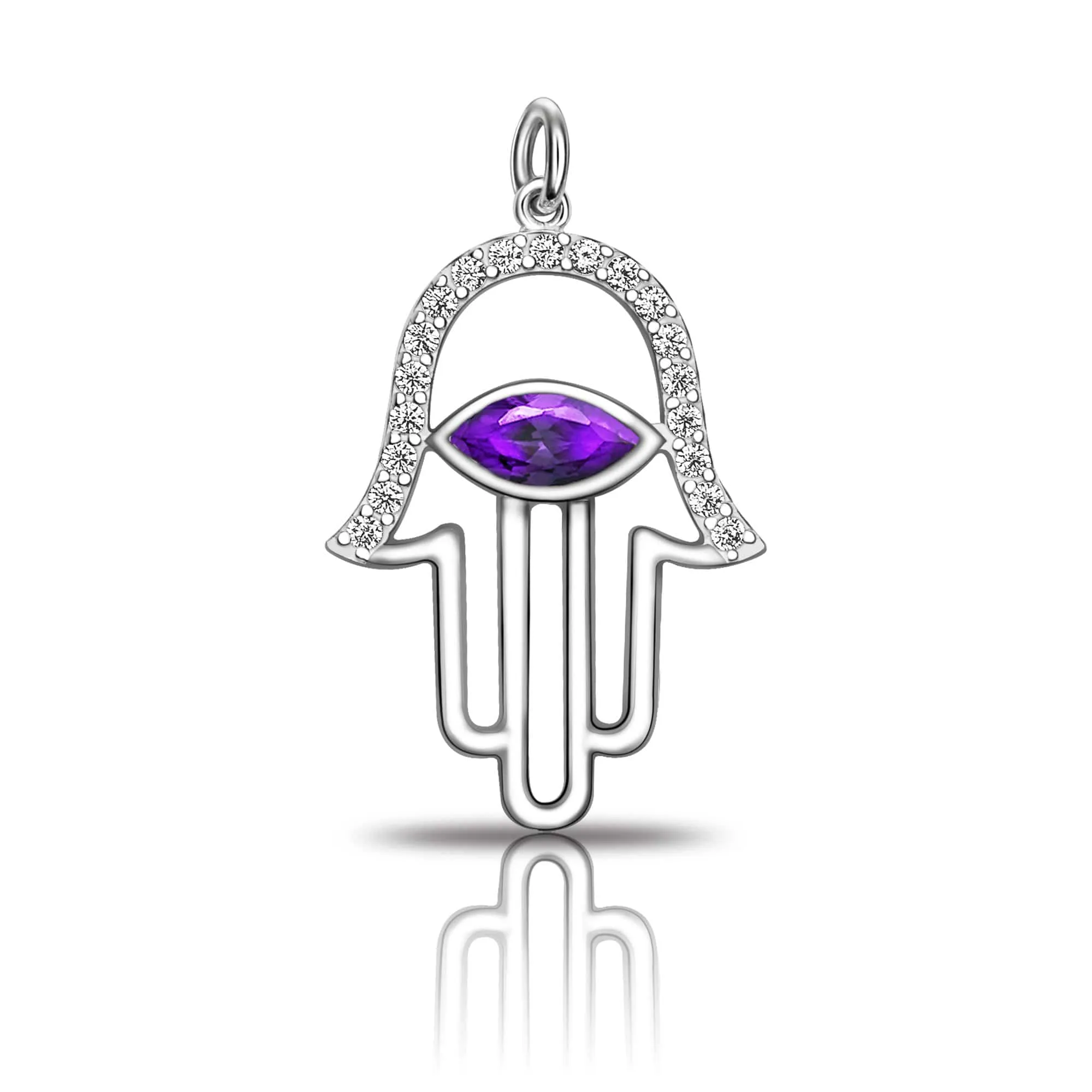 Evil Eye Pendant Silver | Hamsa Hand Pendant