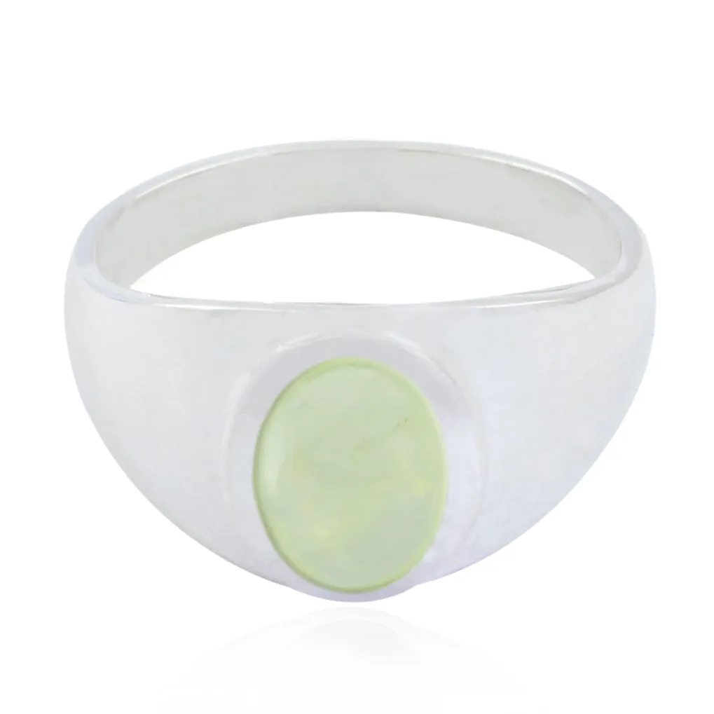 Flawless Stone Prehnite Sterling Silver Rings Gift For Halloween