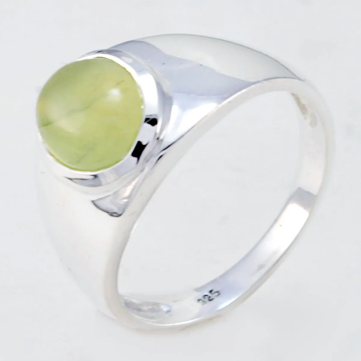 Flawless Stone Prehnite Sterling Silver Rings Gift For Halloween