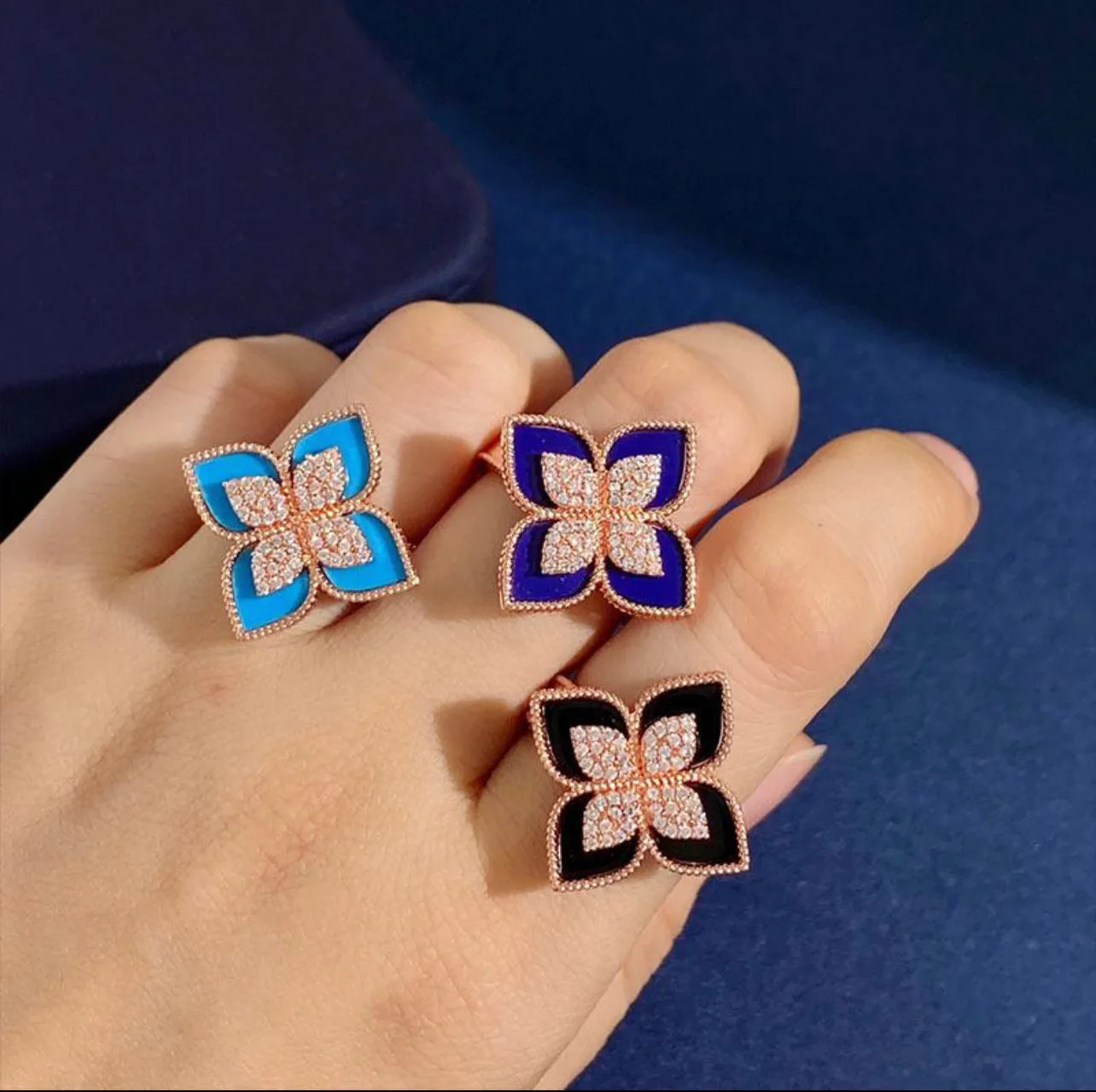 four-petal flower Women Fashion Rings -S4604085