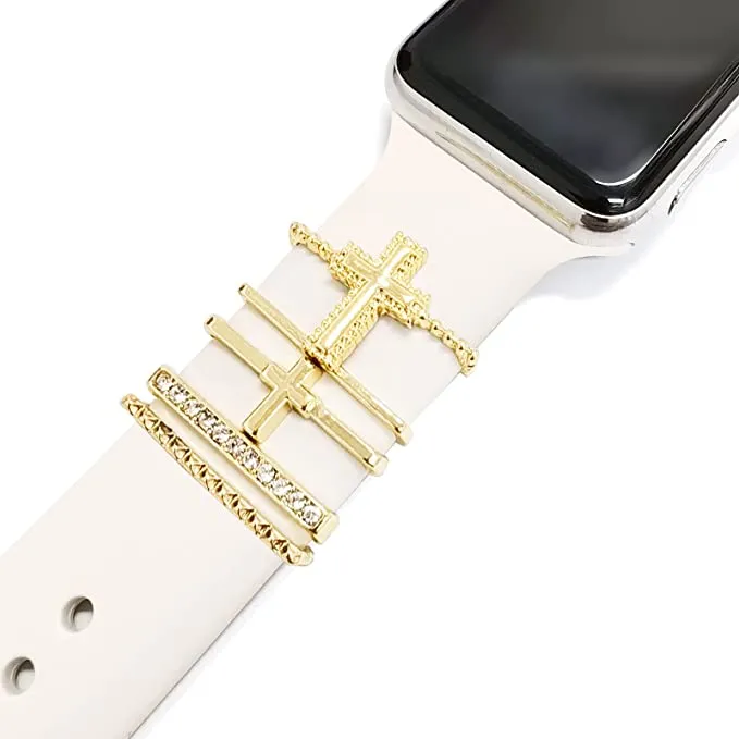 Gold Cross Decorative Charms for Apple Watch Band