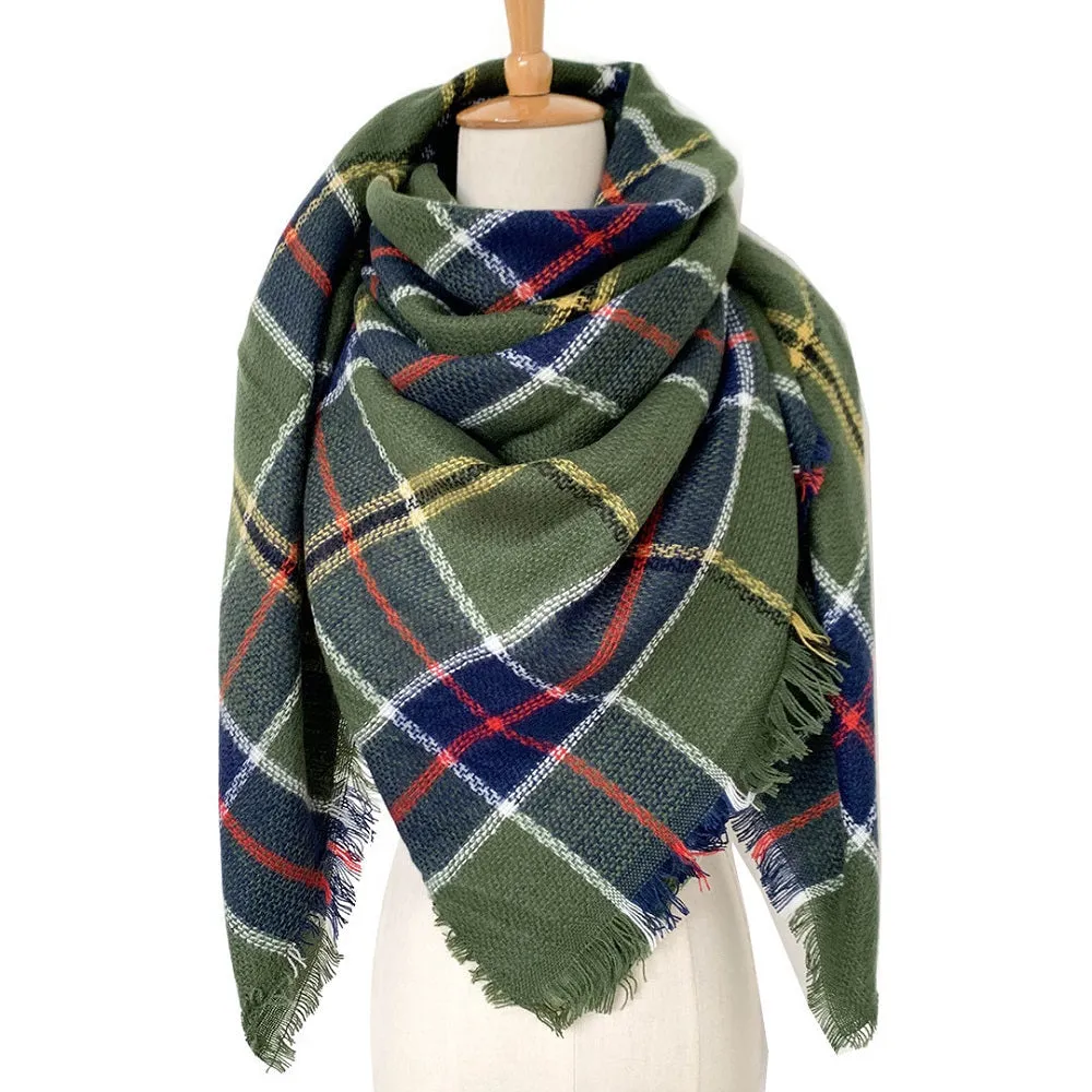 Haute Edition Women's Oversize Christmas & Plaid Square Blanket Scarves. One size fits all (S-XL).