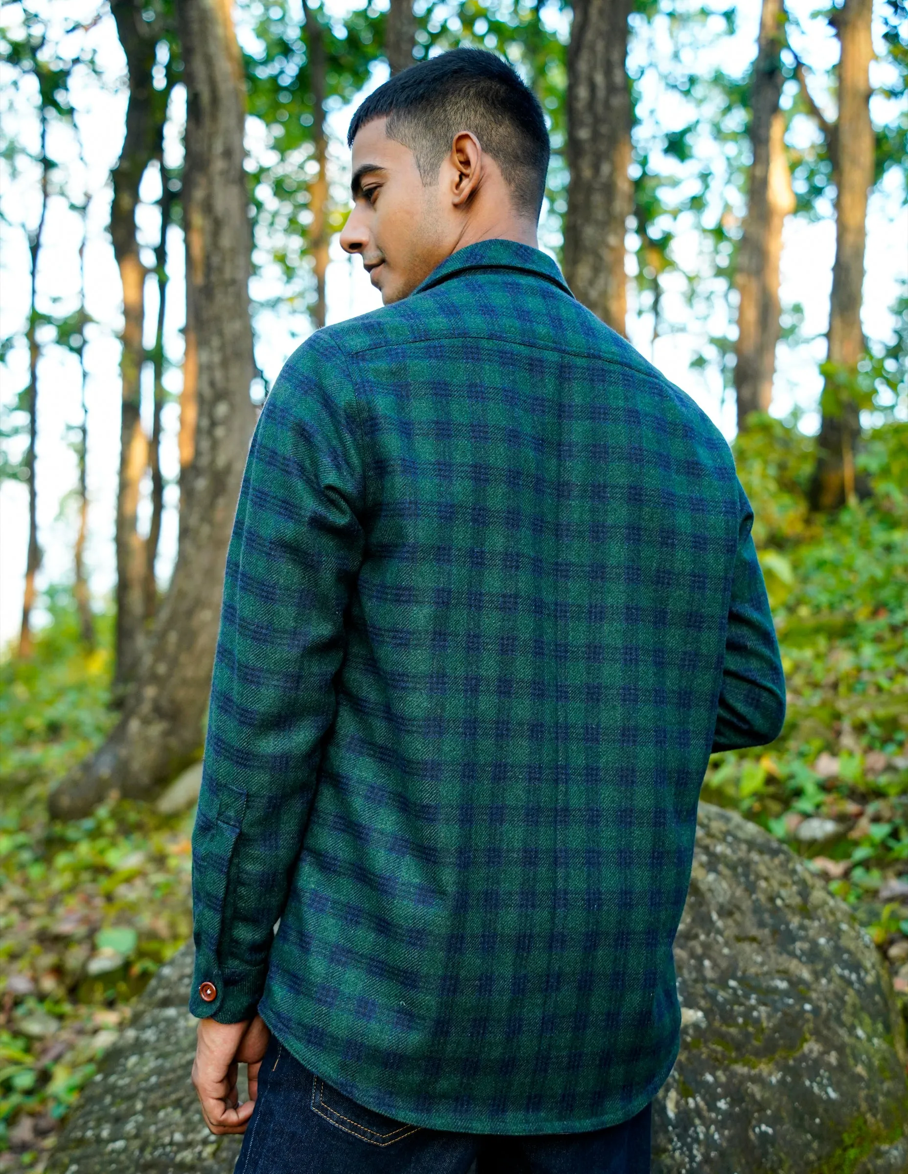 Hunter Green Woollen Overshirt