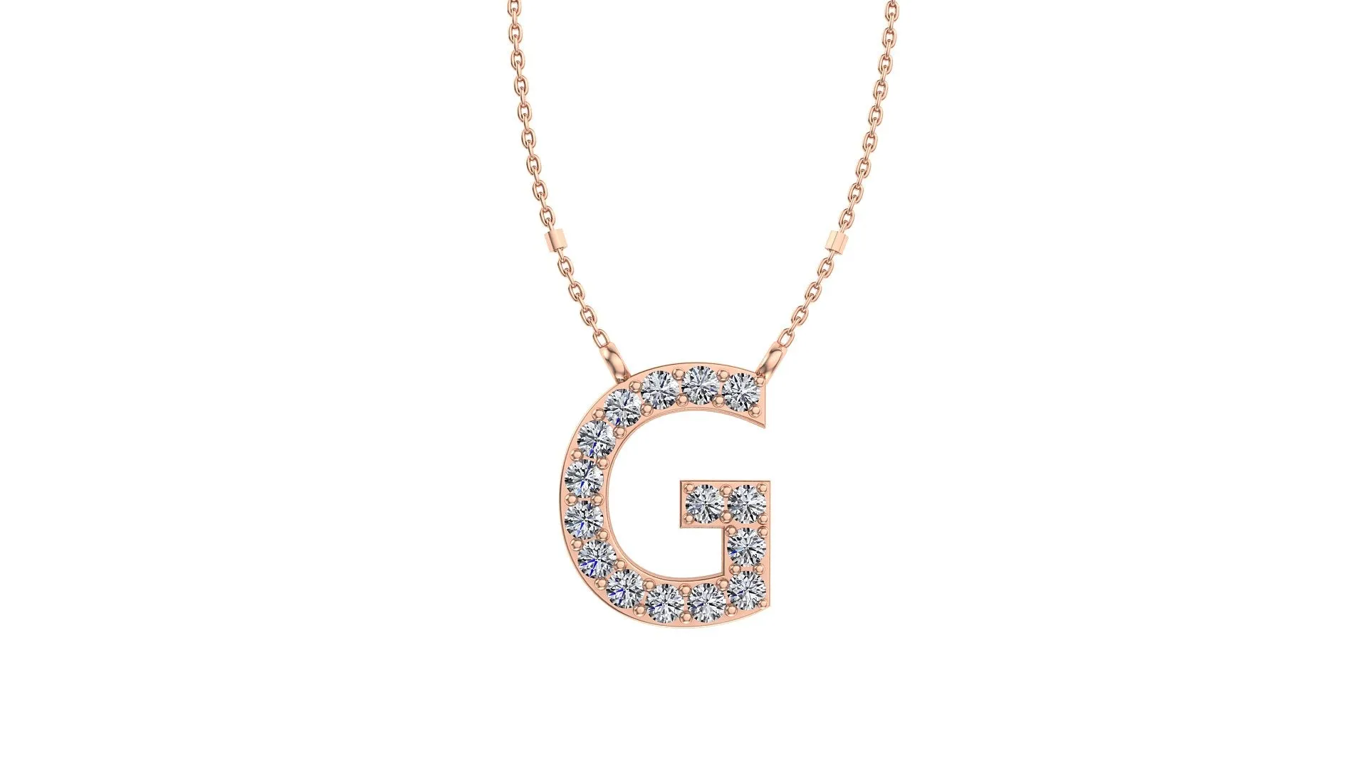 Initial G Diamond Pendant 14K Gold DIP007