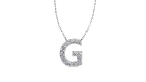 Initial G Diamond Pendant 14K Gold DIP007