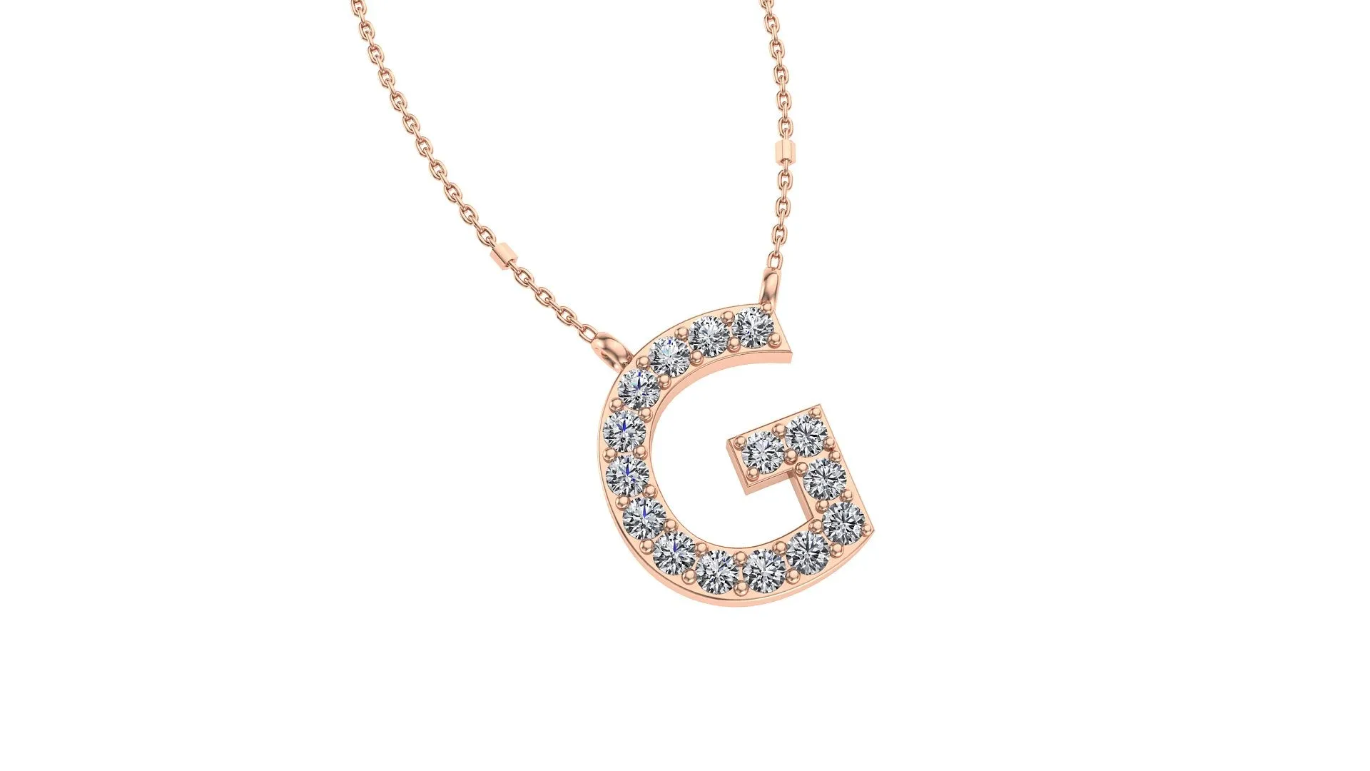 Initial G Diamond Pendant 14K Gold DIP007