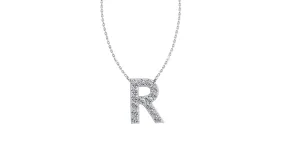 Initial R Diamond Pendant 14K Gold DIP018