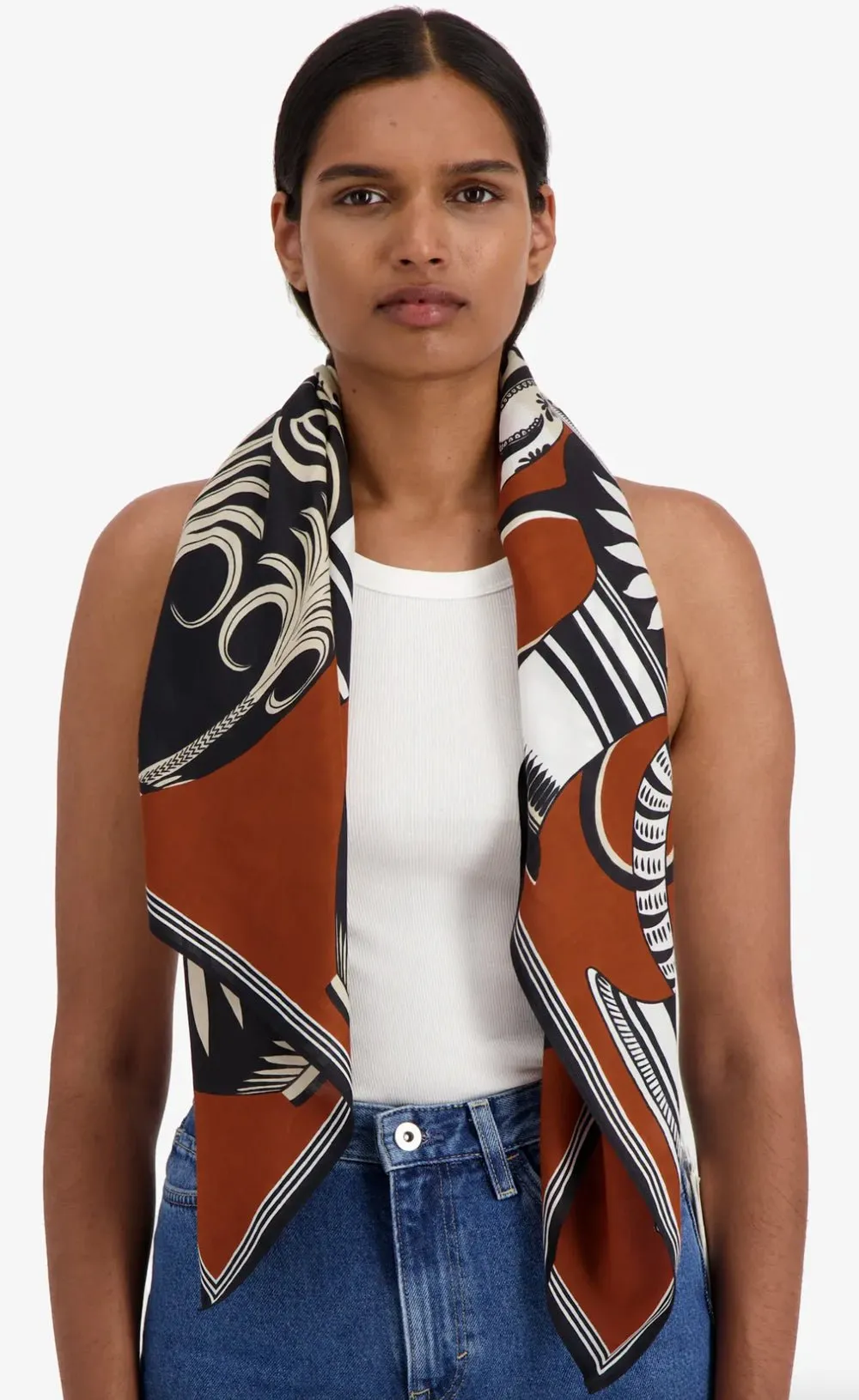 INOUI EDITIONS - 100 Square Mykonos Scarf in Terracotta