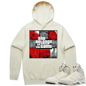 Jordan 5 Sail 5s Hoodie to Match - RED BELONGS TO THE GAME